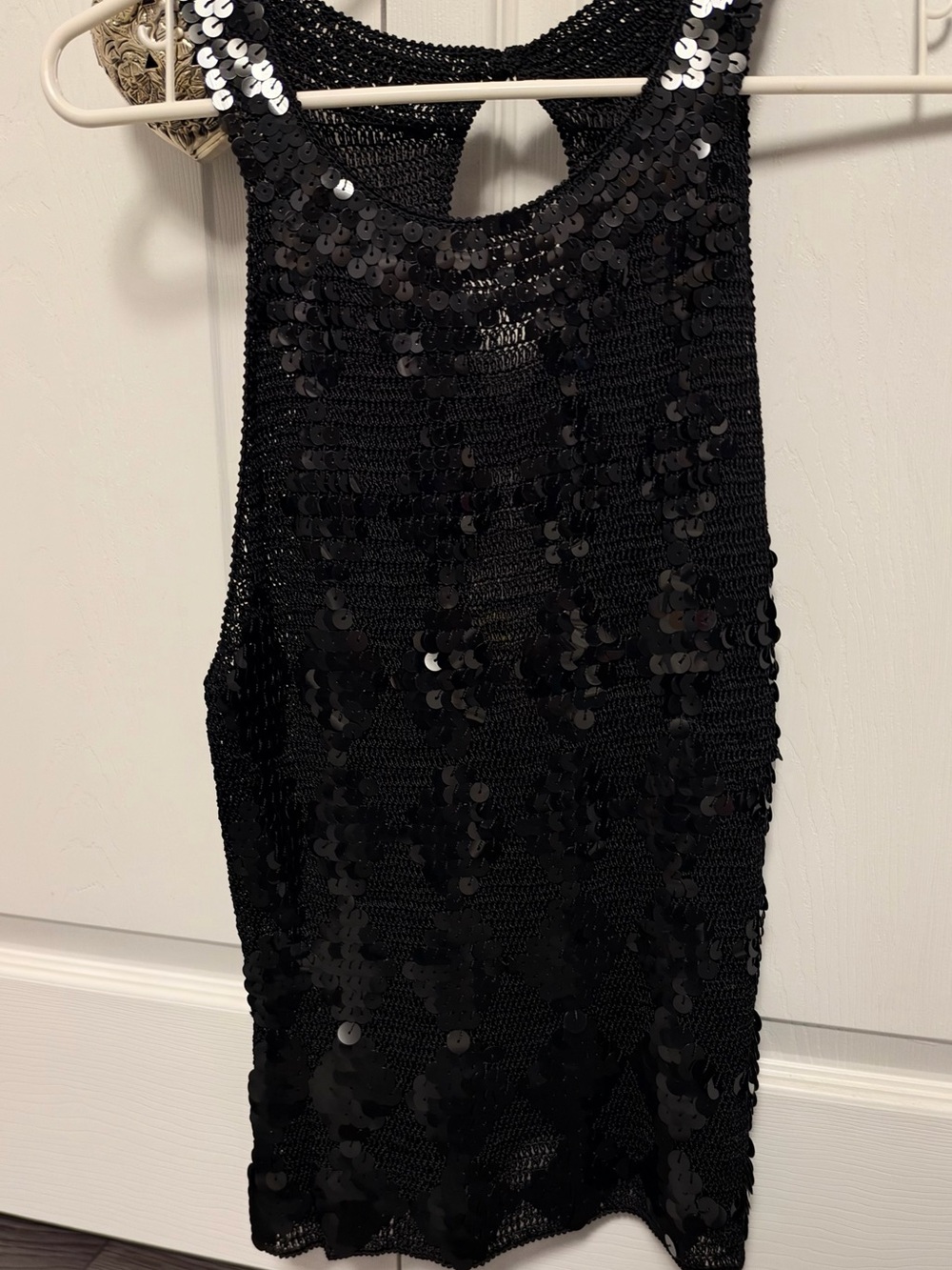 Rampage Black Sequin Racerback Tank